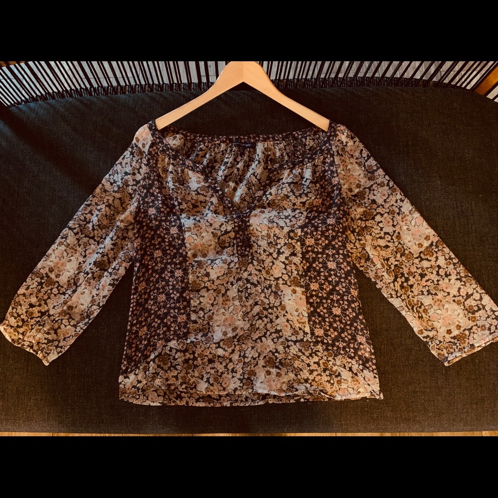 Sheer Paisley Patterned Blouse